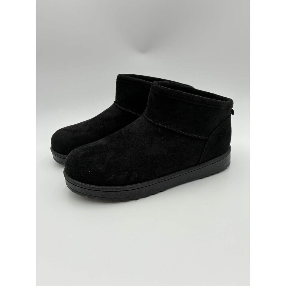 SO Women’s Lupita Cozy Black Mini Boots Winter Faux Fur Women’s Size 7.5 New